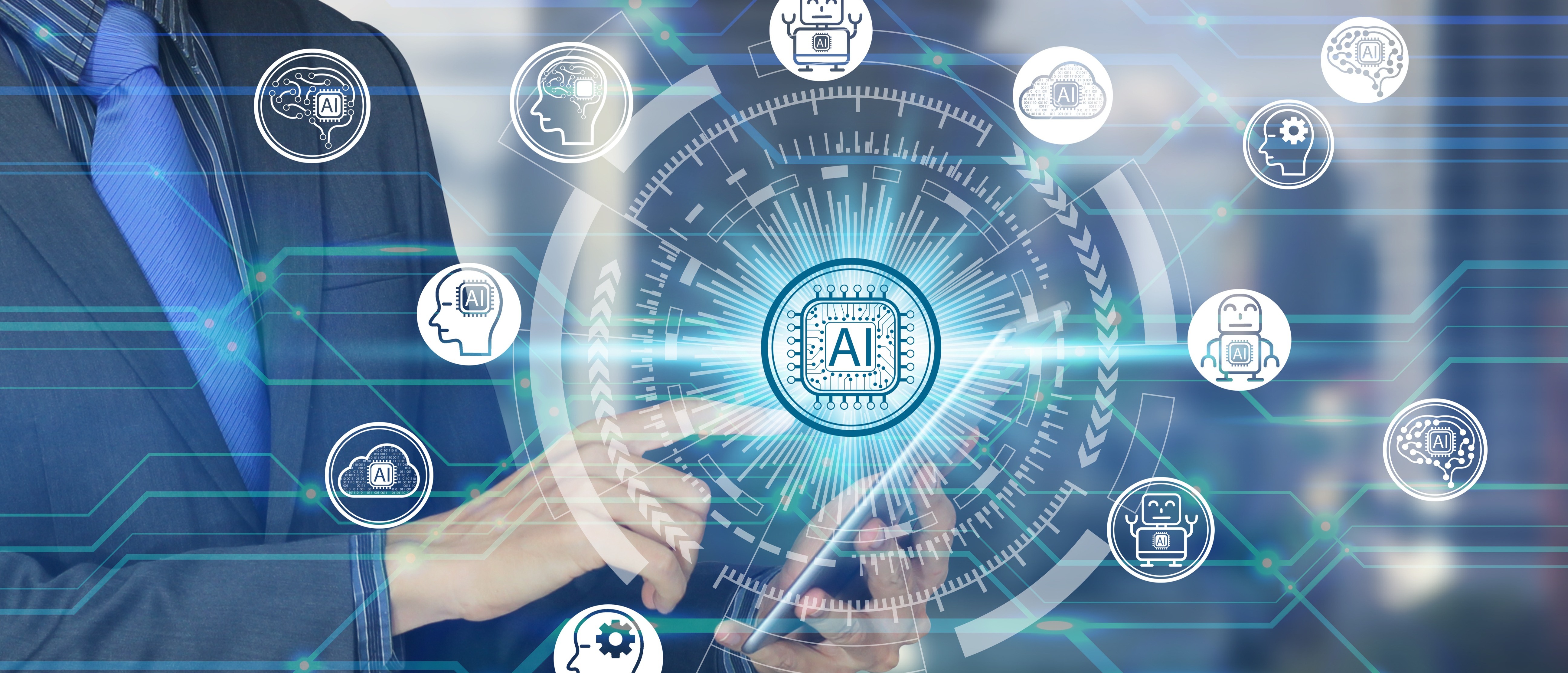 A central microchip design suggests digital technology and innovation. 